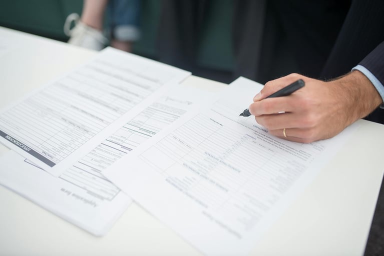 Person looking at insurance paperwork