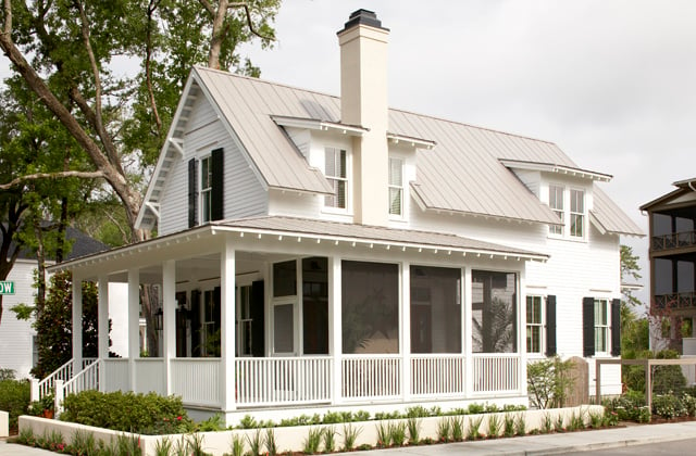 Traditional siding: lap siding southern home with wrap around porch