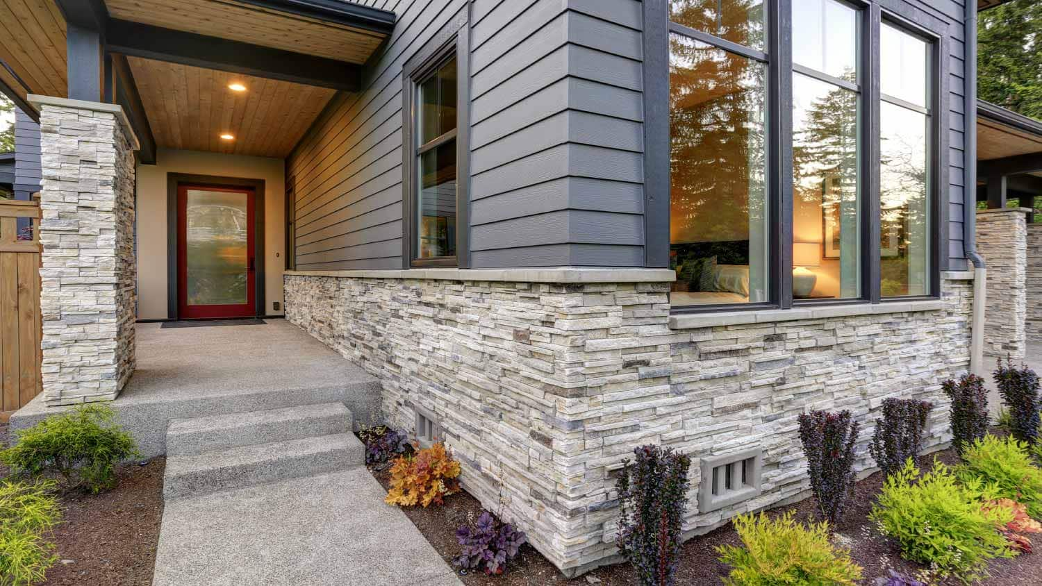 Stone Veneer Siding, with insulated vinyl siding, Lap Siding