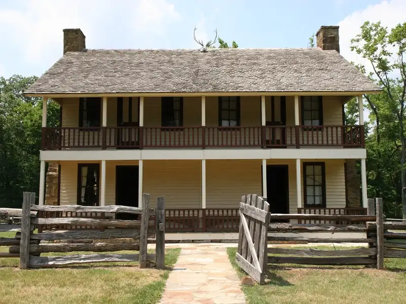 Elkhorn Tavern at Pea Ridge National Military Park, a Civil War battlefield in Northwest Arkansas